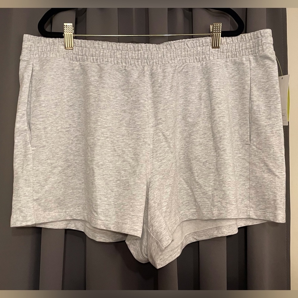 All In Motion High Rise French Terry Shorts Plus Size XXL Gray